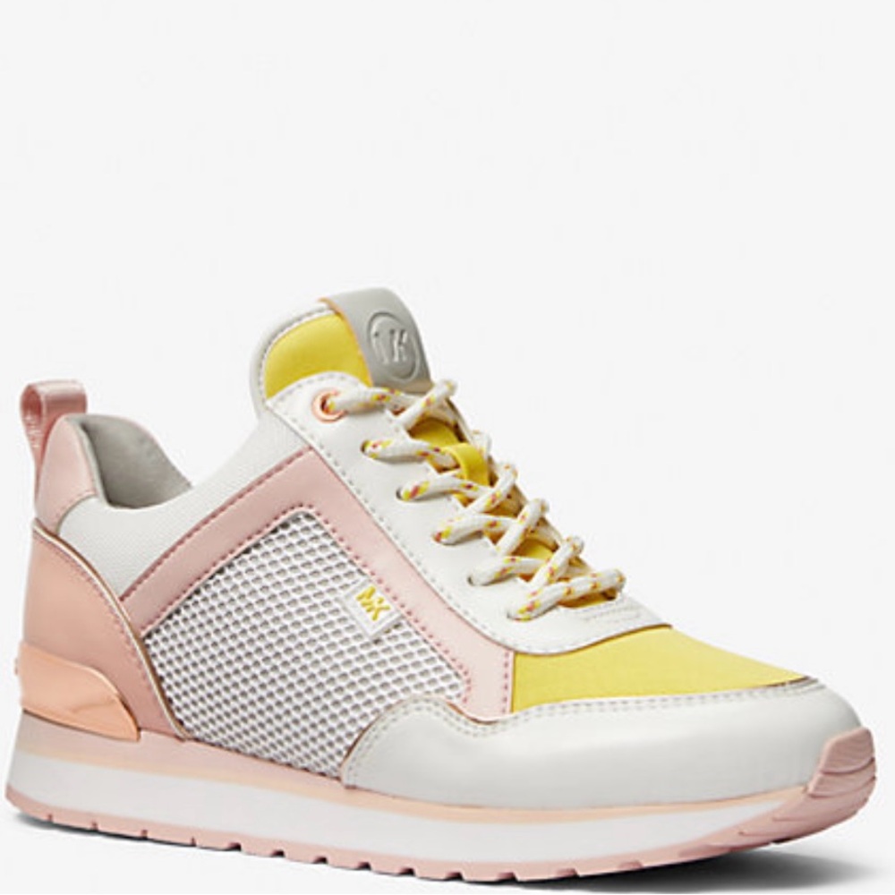 MICHAEL KORS Maddy Trainer Sneakers US 7 Optic White $160NEW - Picture 1 of 14